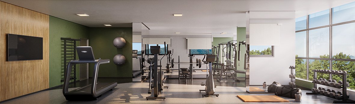 Academia Fitness climatizada completa equipada com aparelhos profissionais
