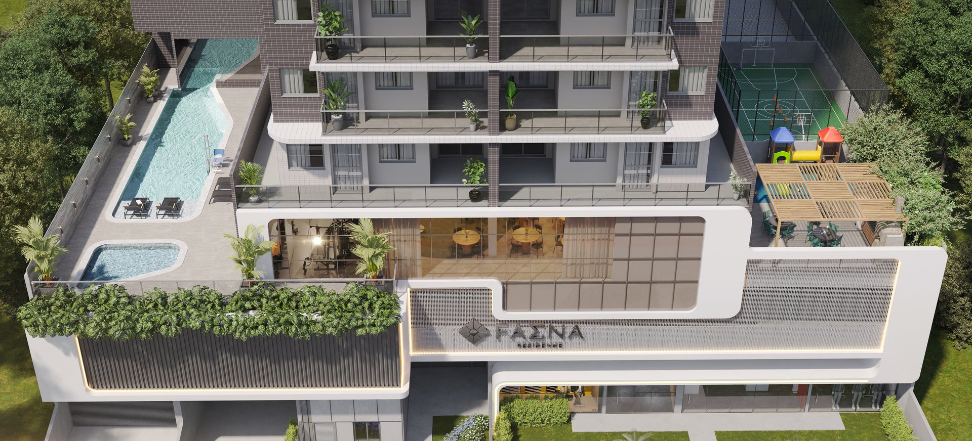 Pilotis de lazer exclusivo com mais de 960 m² e 28 espaços entregues montados e decorados