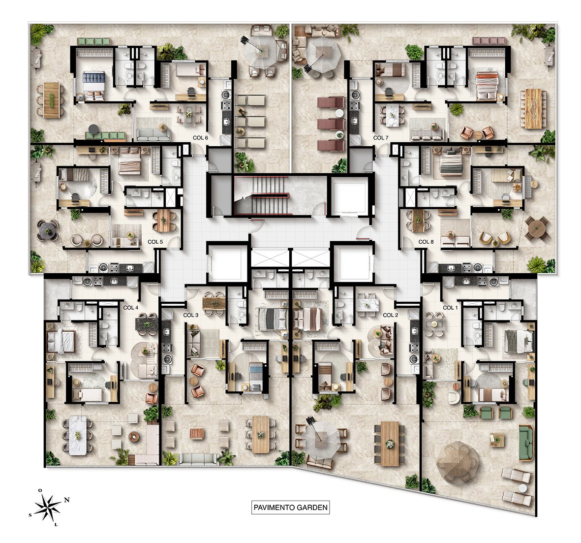 Planta Humanizada Pavimento Garden Kalena Residence