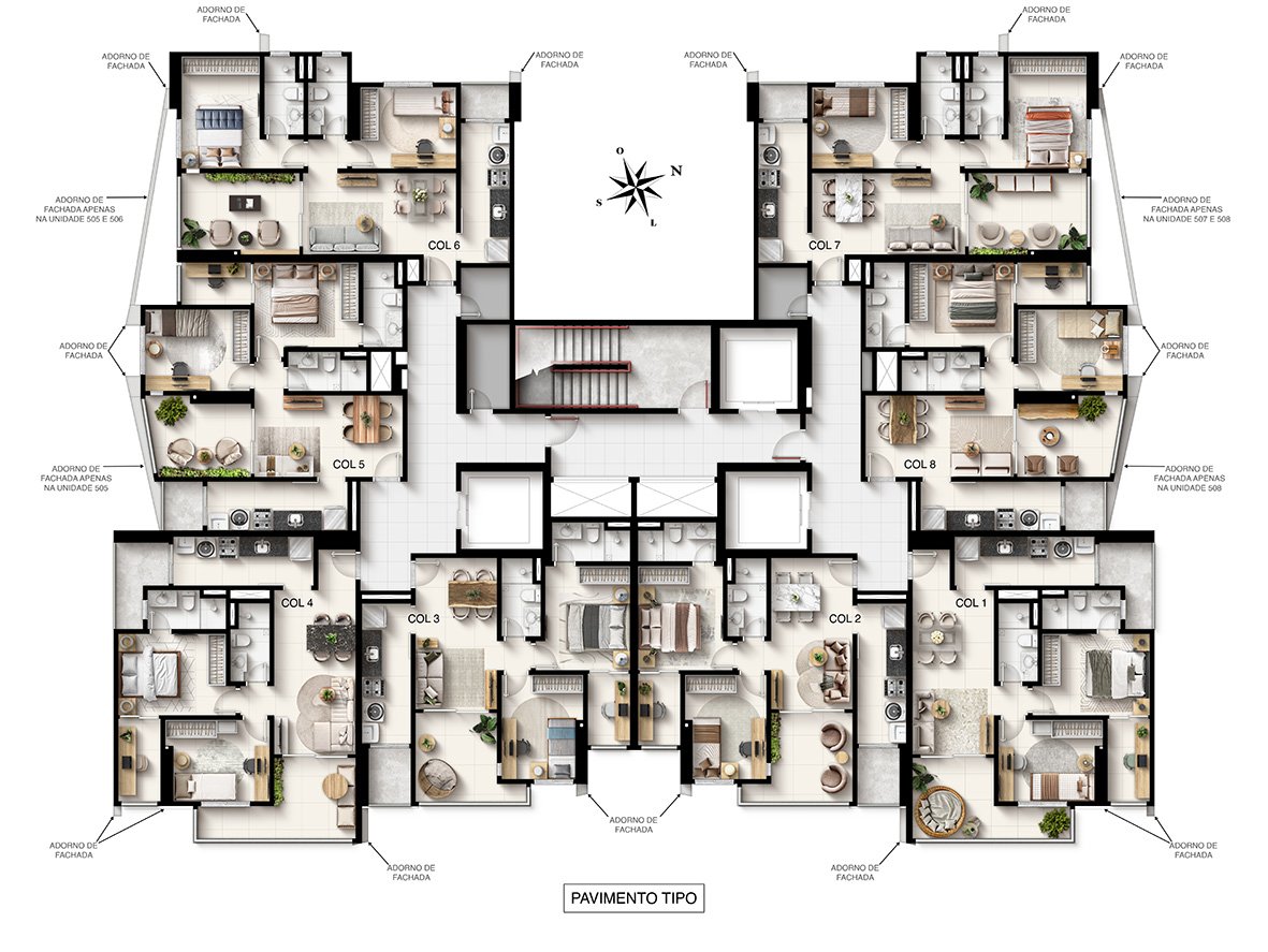 Planta Humanizada Pavimento Tipo Kalena Residence