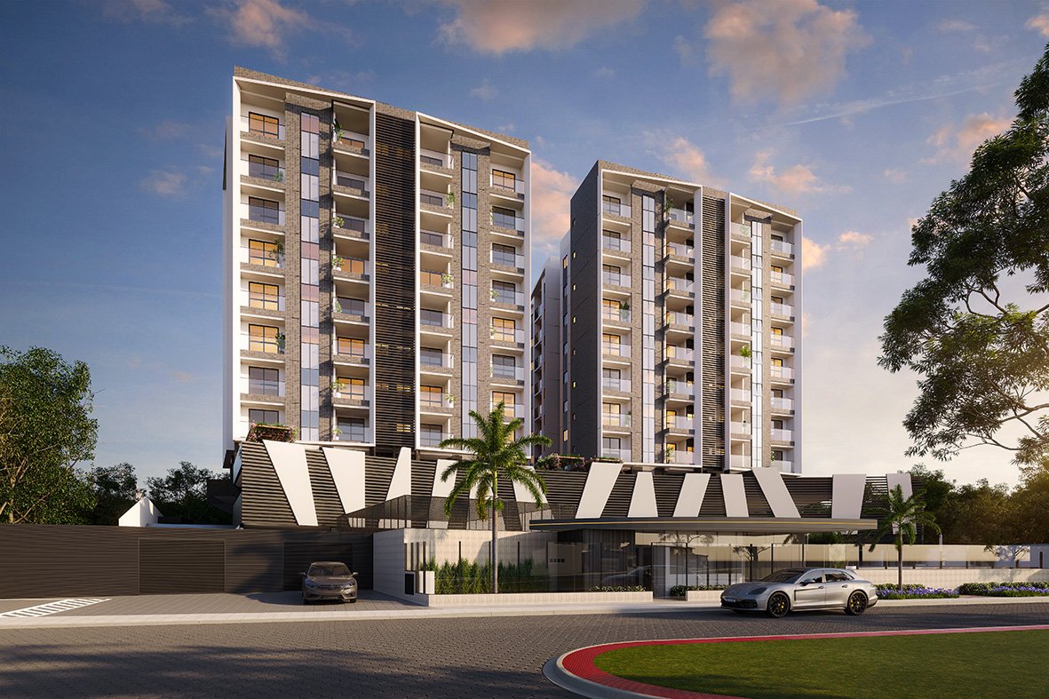 Fachada contemporânea 100% revestida do Macan Residence ARGO em Jardim Camburi, Vitória