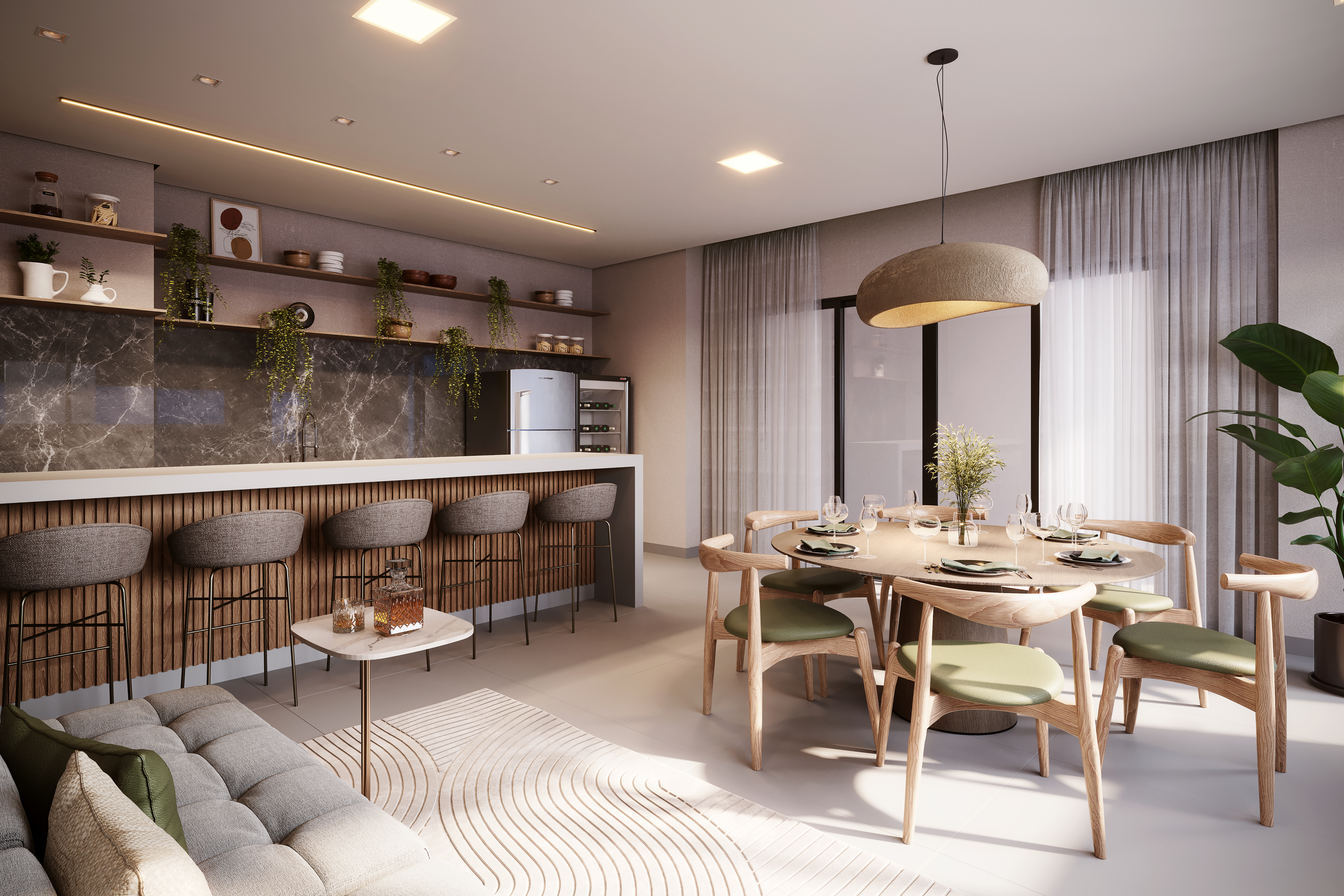 Espaço Gourmet sofisticado entregue montado e decorado